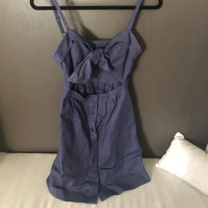 Blue Linen Tie Reformation Dress